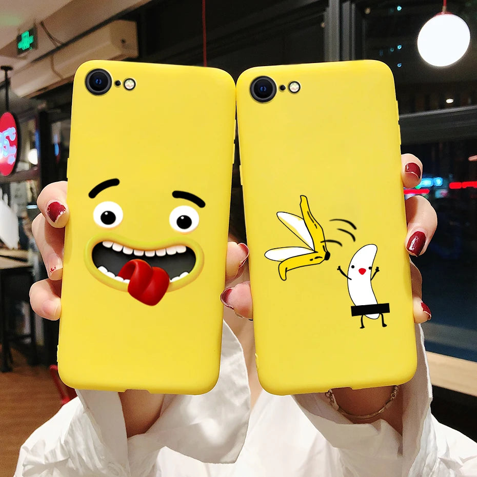 For iPhone SE 2022 Case For iPhone SE 3 SE3 2022 SE2022 Back Shockproof Cover Soft TPU Cute Cartoon Painted Silicone Phone Case