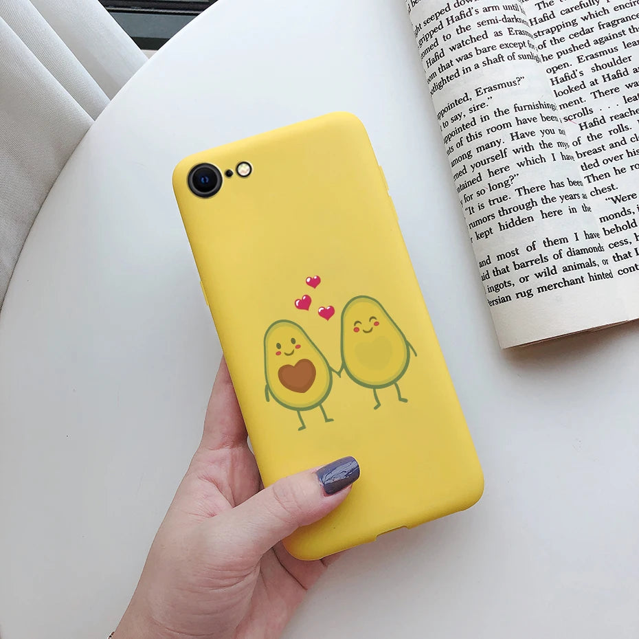 For iPhone SE 2022 Case For iPhone SE 3 SE3 2022 SE2022 Back Shockproof Cover Soft TPU Cute Cartoon Painted Silicone Phone Case