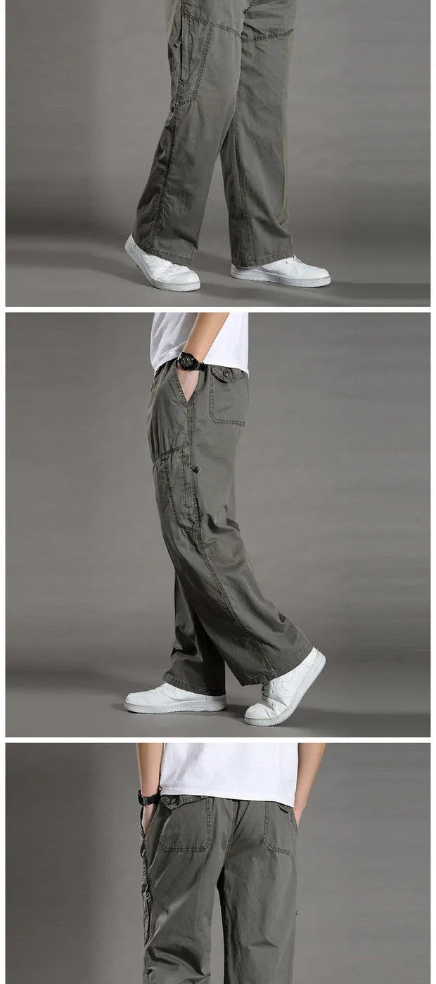 Calças Cargo de Homem Verão Primavera Algodão Roupa de Trabalho Novidade Tamanho Grande 6XL Casuais Escalada Joggers Calças de Treino Calças de Outono Hombre