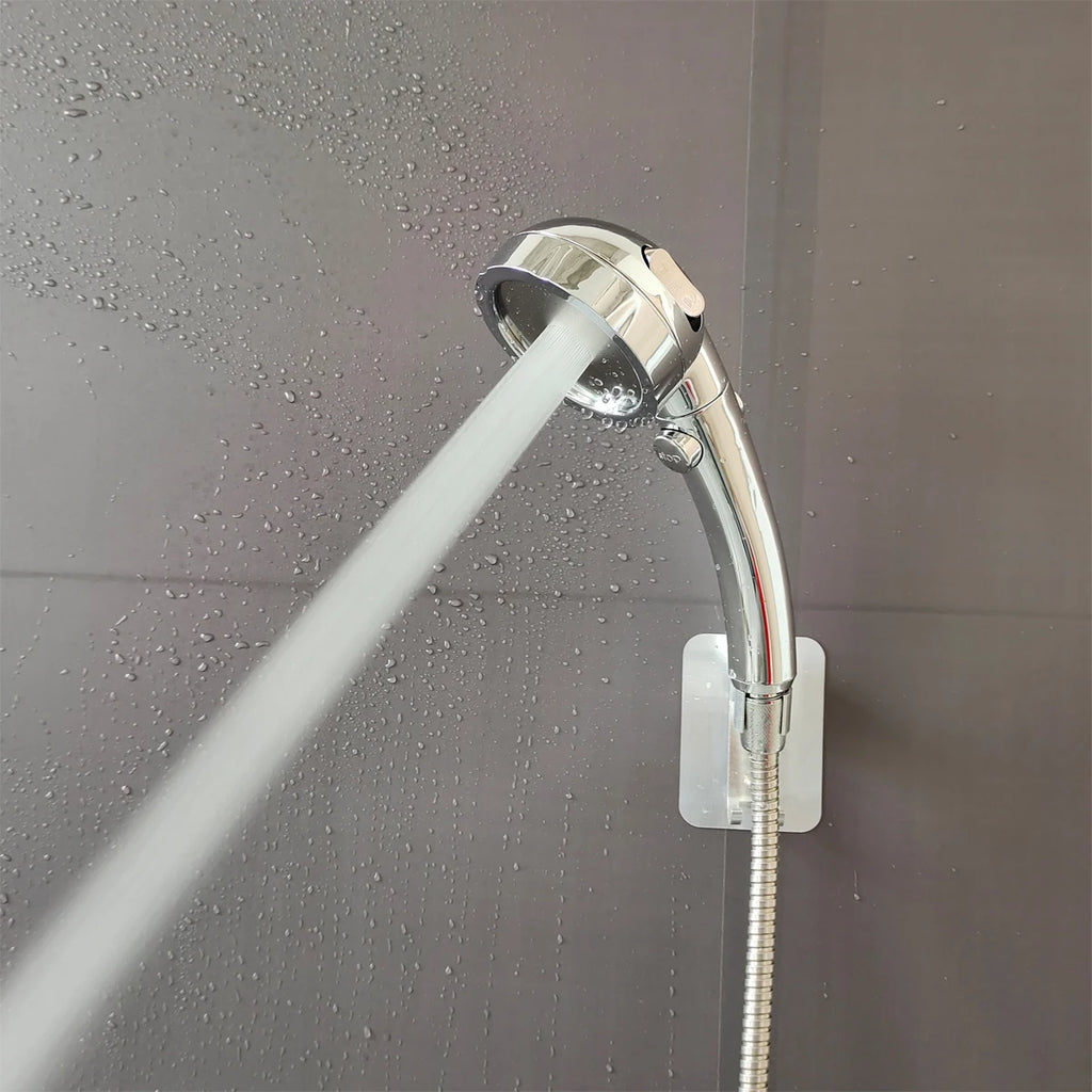 Large Flow High Pressure Shower Head Silver 3 Modes Eco Water Saving Spray Nozzle Massage Rainfall Pressurized Bathroom Shower