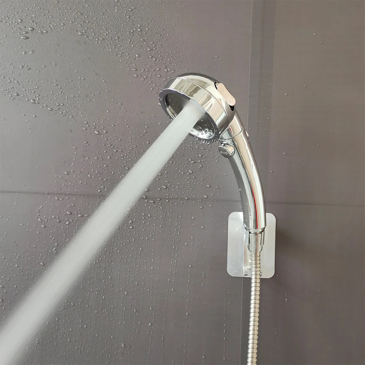 Large Flow High Pressure Shower Head Silver 3 Modes Eco Water Saving Spray Nozzle Massage Rainfall Pressurized Bathroom Shower
