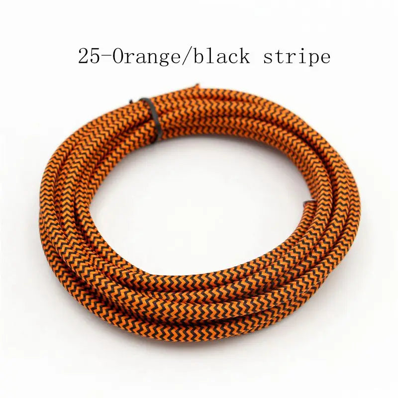 250V 2 Core 0.75mm2 Vintage Textile Cloth Covered Cable Fabric Braided Electrical Wire Flex Colour Cord