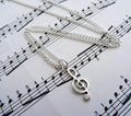 Treble Clef Necklace,music Note Charm,Singer Musician Jewellery