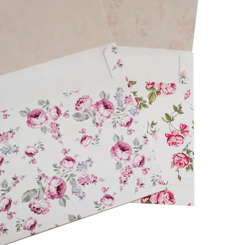 10pcs Rose envelope Pastoral style Paper DIY Stationery Decorative writing envelopes gift bag 17.5*12.5cm