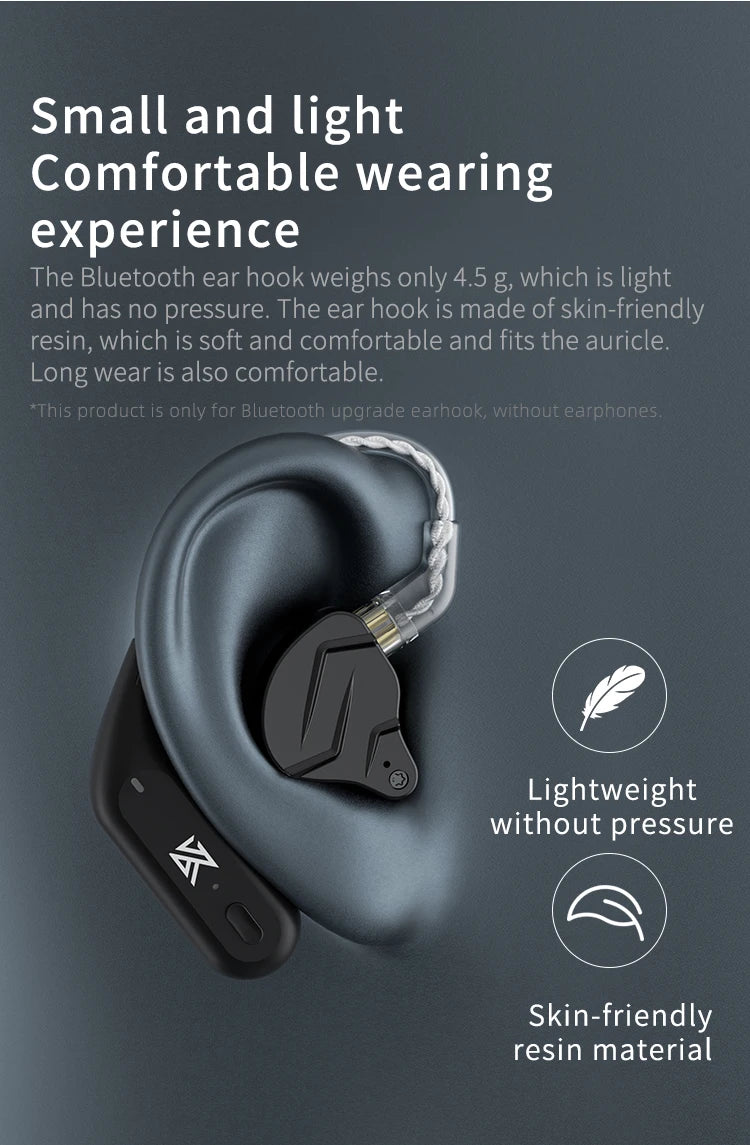 KZ AZ09 Bluetooth 5.2 Wireless Upgrade Cable  HIFI Wireless Ear Hook With Charging Case For KZ TRN CCA Earphones Headset
