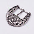 Antique Silver Sturdy Quality Western Cowboy Beauty Sun Flower Leather Belt Buckle Replacement Fit 38mm