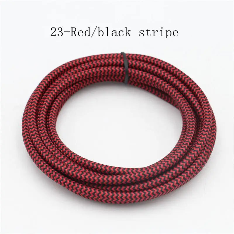 250V 2 Core 0.75mm2 Vintage Textile Cloth Covered Cable Fabric Braided Electrical Wire Flex Colour Cord