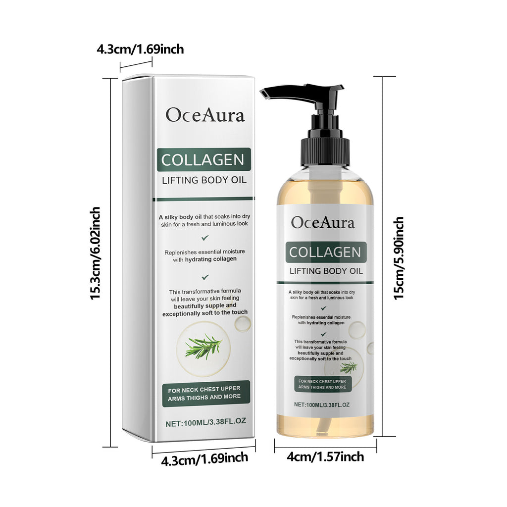 Oceaura Collagen Lifting Body Oil Firming Hydrating Anti Aging Brighten Smooth Dry Skin Reduce Fine Lines Full Body Massage Oil