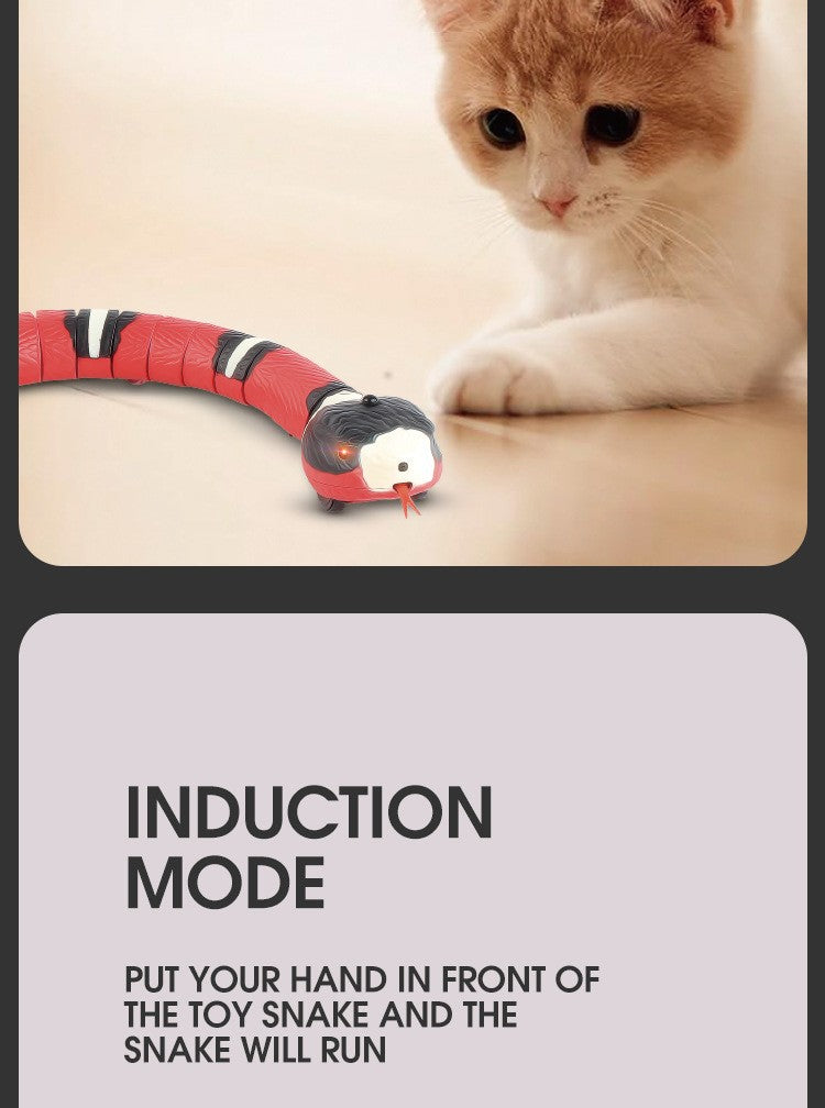 1PC Smart Sensing Cat Toys Interactive Automatic Eletronic Snake Cat Indoor Play Kitten Toy USB Rechargeable for Cats Kitten