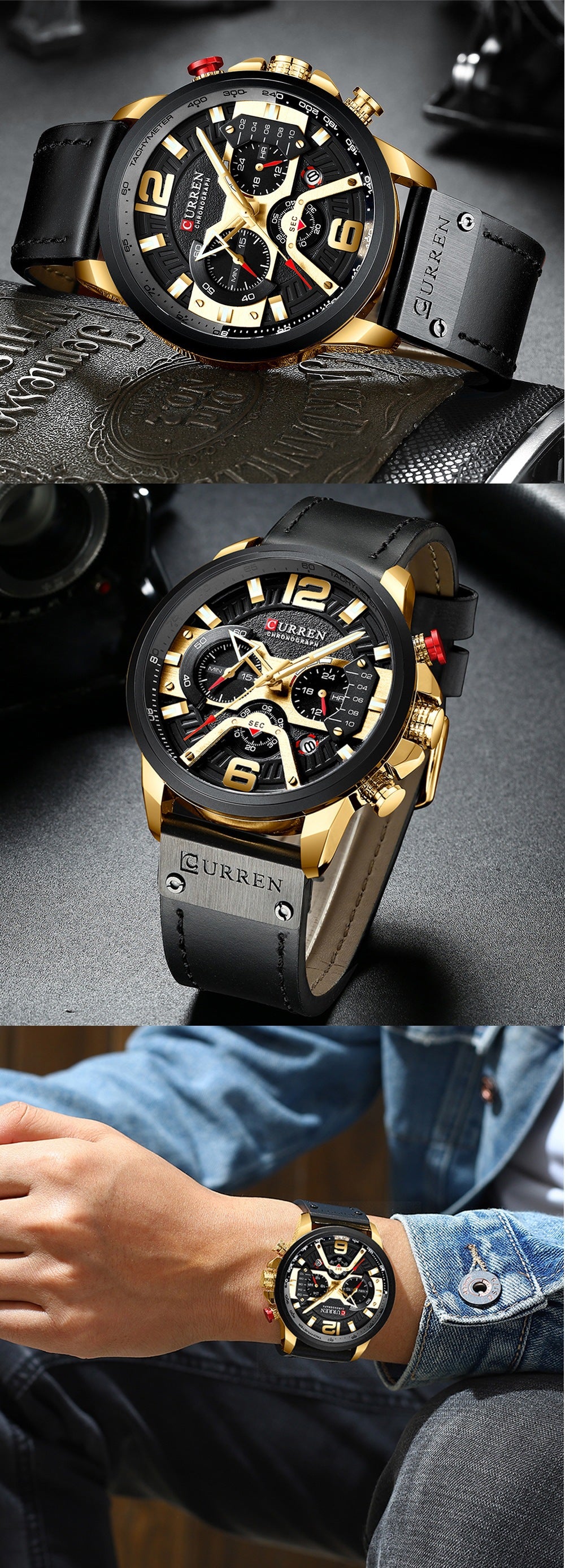 Casual Sport Watches for Men Top Brand Luxury Military Leather Wrist Watch Man Clock Fashion Chronograph Wristwatch relógio