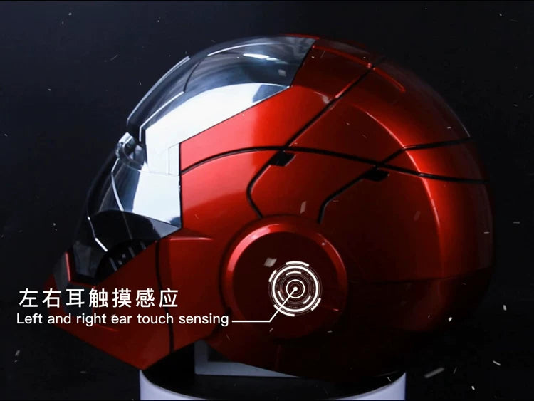 New Auto King 1:1 Red Helmet Cosplay Voice Control Eyes with Light Matte Black Golden Model Toys Wearable Adult Christmas Gift