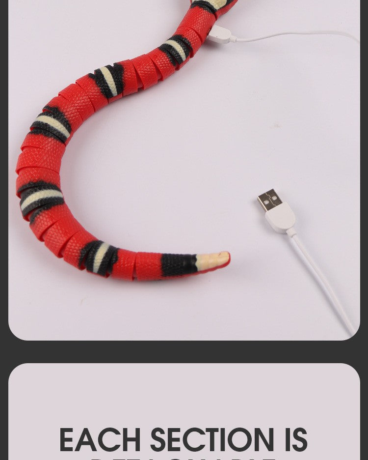 1PC Smart Sensing Cat Toys Interactive Automatic Eletronic Snake Cat Indoor Play Kitten Toy USB Rechargeable for Cats Kitten