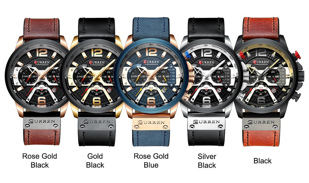 Casual Sport Watches for Men Top Brand Luxury Military Leather Wrist Watch Man Clock Fashion Chronograph Wristwatch relógio