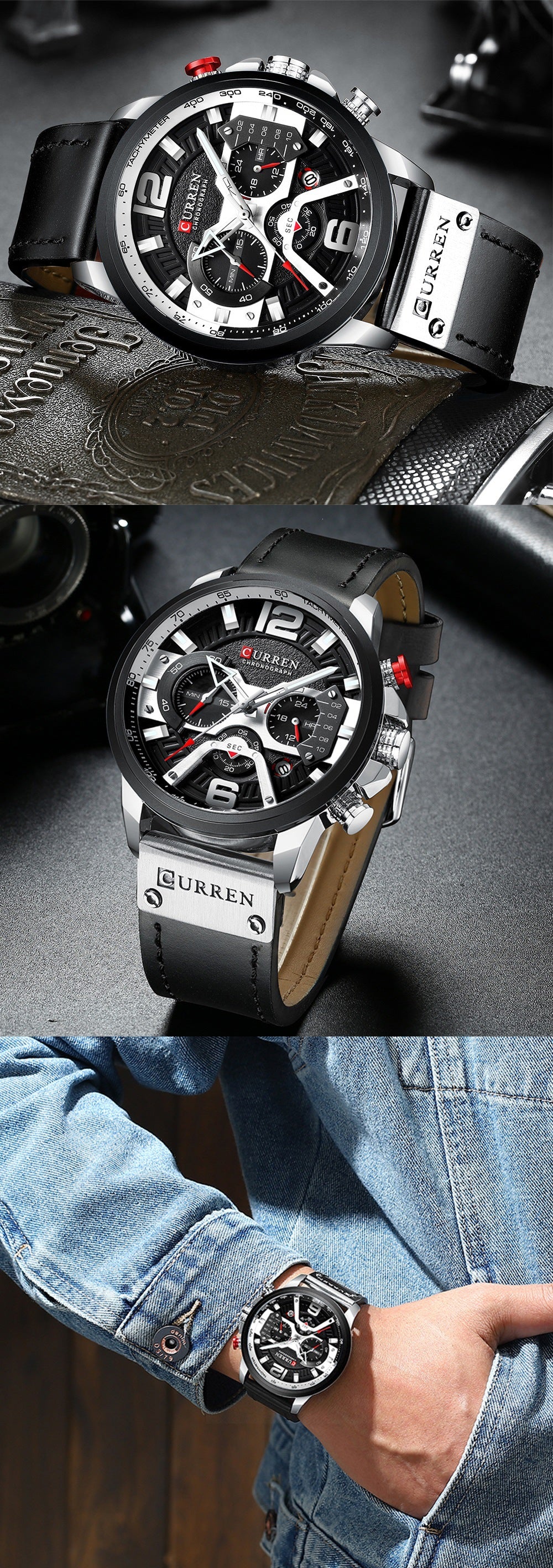 Casual Sport Watches for Men Top Brand Luxury Military Leather Wrist Watch Man Clock Fashion Chronograph Wristwatch relógio