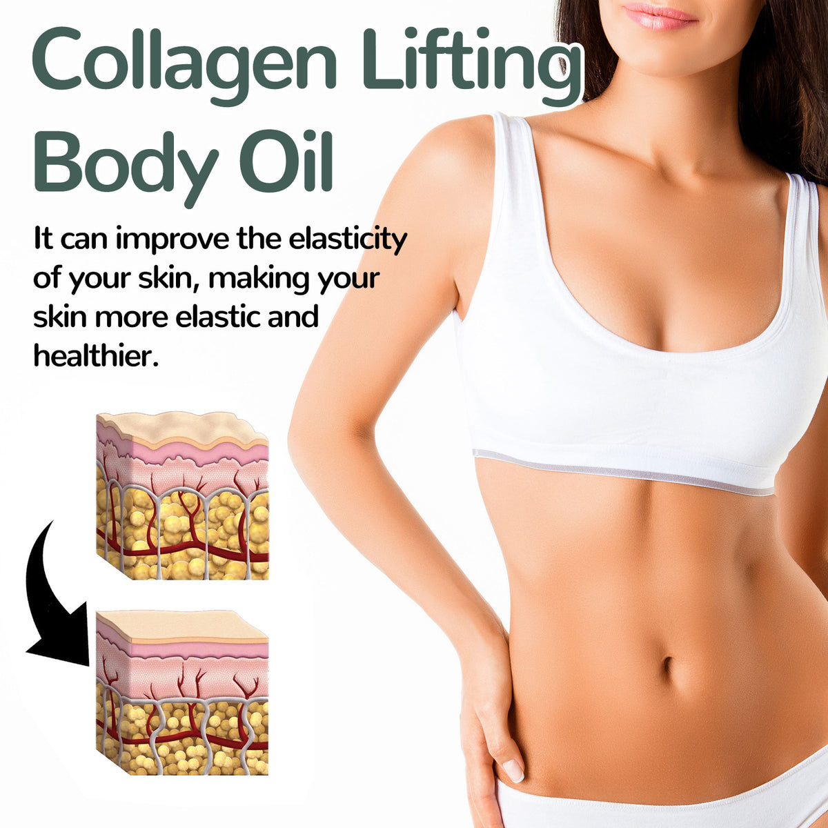 Oceaura Collagen Lifting Body Oil Firming Hydrating Anti Aging Brighten Smooth Dry Skin Reduce Fine Lines Full Body Massage Oil