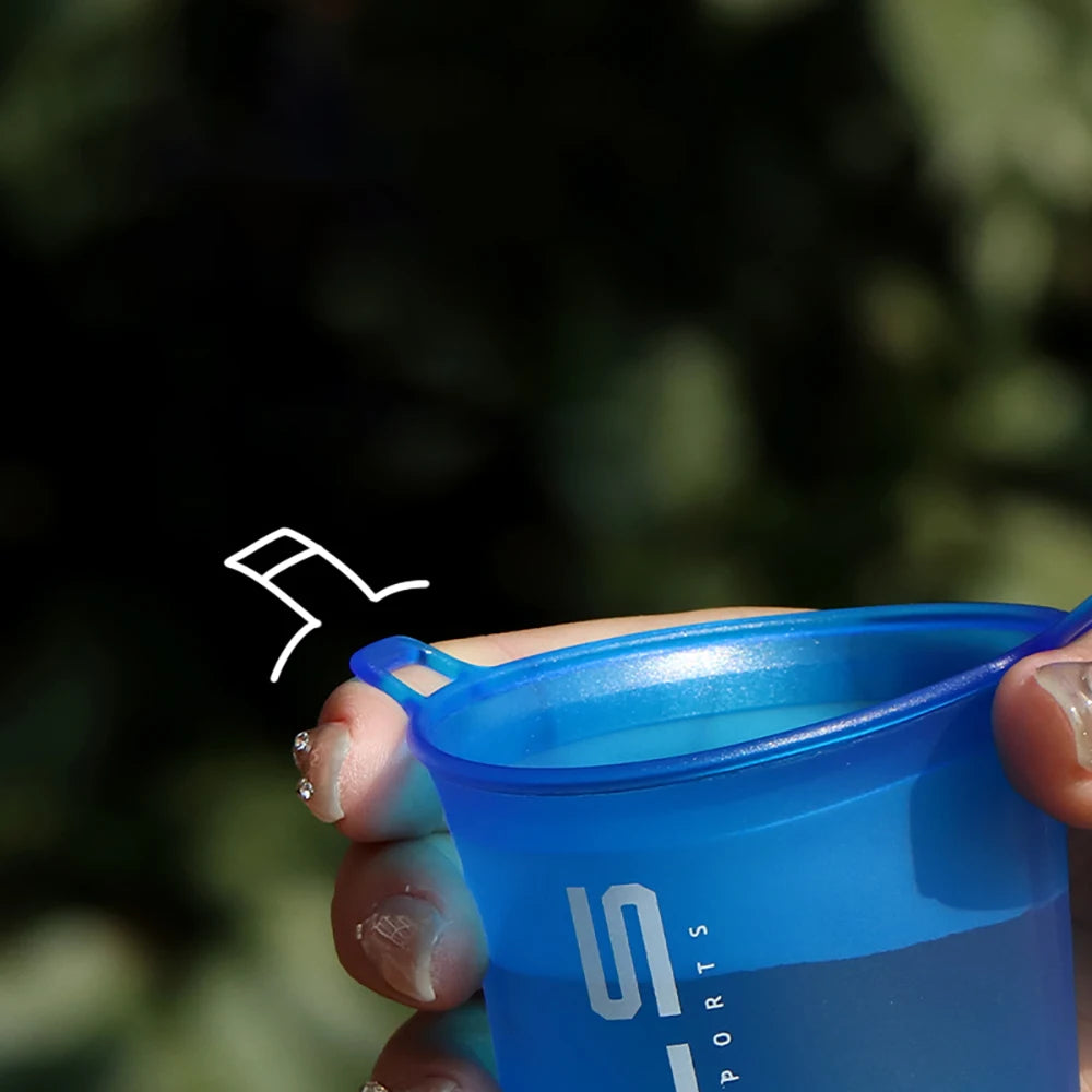 1pc 200ml Foldable Sports Water Cup Marathon Running Folding Soft Lightweight Leak Proof Easy Carry Hydration Bottle for Outdoor