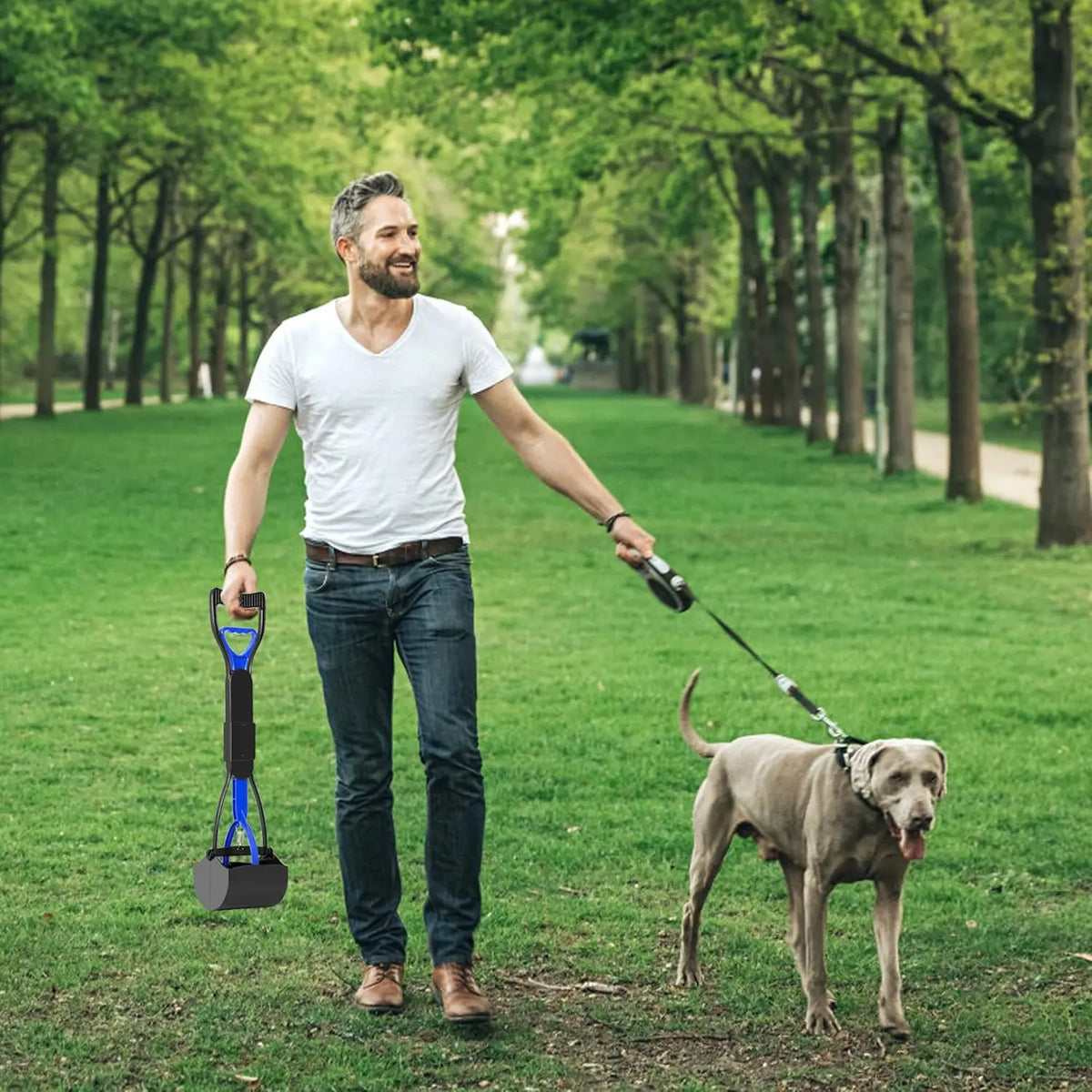 Pooper Scooper for Large Small Dogs Folding Dog Poop Scooper Sturdy Spring and Premium Materials Easy to Use for Grass Dirt Grav