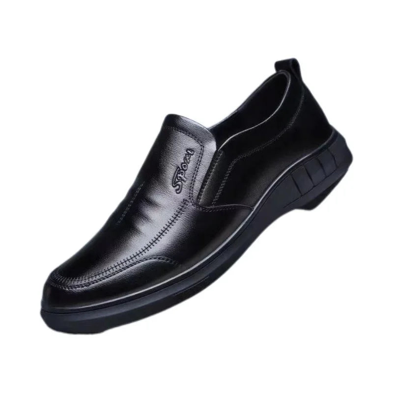 2024 Autumn Men New Shoes British style outdoor casual Leather shoes Fashion antislip soft soled male shoe Business Comfort Flat