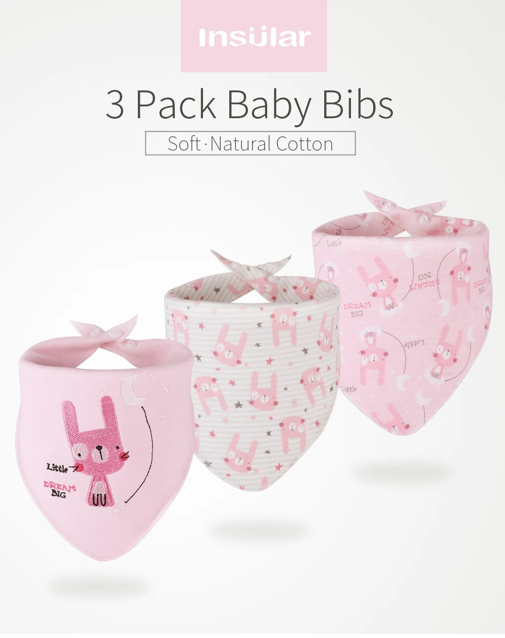 INSULAR Newly Baby Bibs 3pcs Baby Bandana Bib Cotton Babadores Infant Towel For Boys And Girls Baby Clothing Infant Accessories