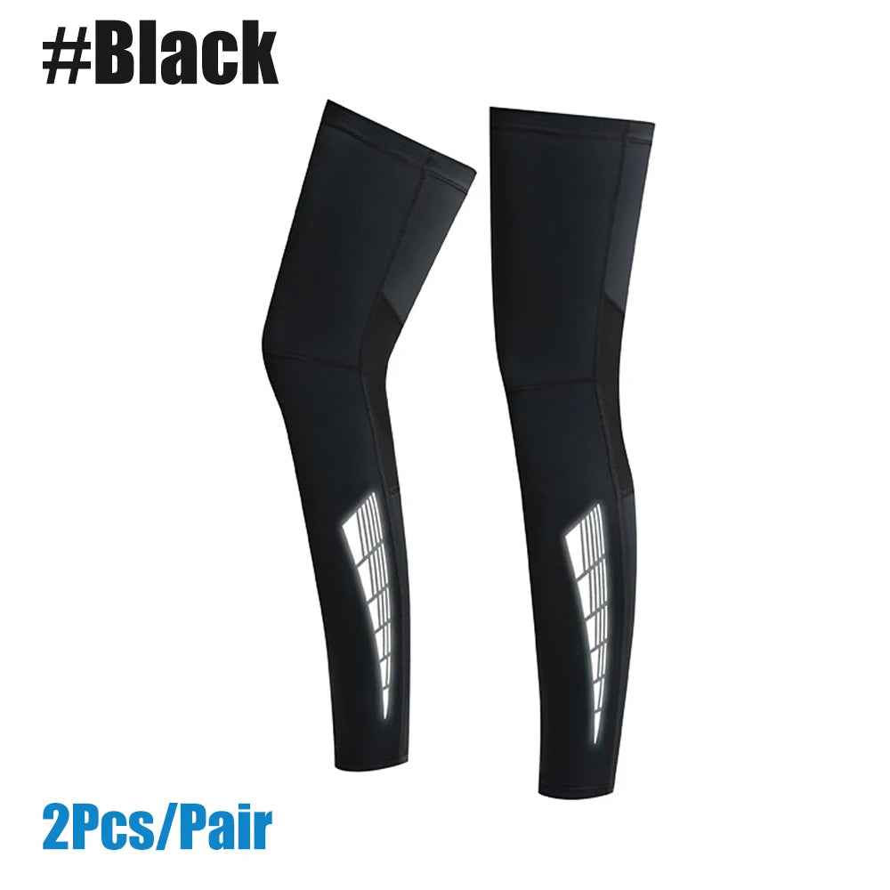 1 Pair Compression Leg Sleeves – Full Length Long Knee UV Protection Sleeves for Outdoor Sports – Cycling, Football, Basketball