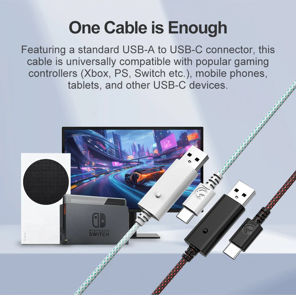 GameSir 3m Nylon Braided Cable for G7 Pro G7 Pro 8K Cyclone 2 Nova Lite X5 Lite G7 SE G8 G8+ MFi X5s Kaleid Flux Gamepad