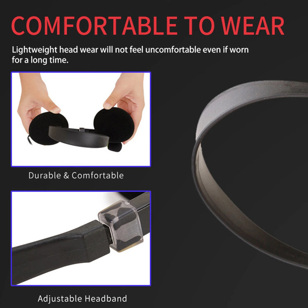 Gaming Headset Over Ear  Mounted Wired Headphones with Mic 30mm Driver Adjustable Headband for Laptop Computer PC With Mic