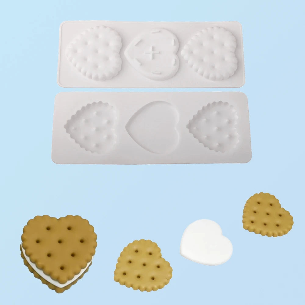 Moldes de silicone para bolachas, chocolates ou bolos em forma de coração, quadrado ou retangular, utensílios de cozinha para pastelaria e sobremesas