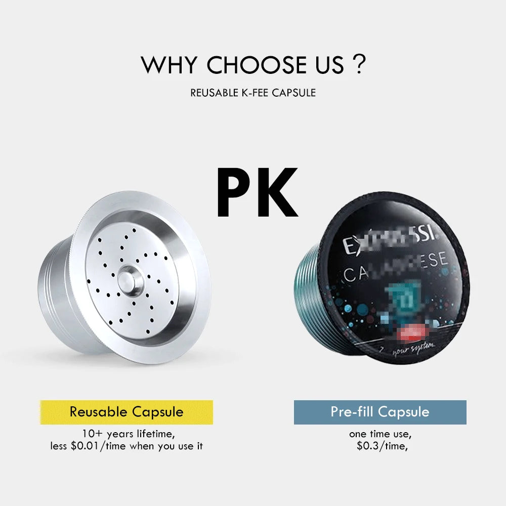 Reusable Coffee Capsule for K-FEE Tchibo Cafissimo Classic Refillable Cafe Filters Stainless Steel Espresso Coffee Pods