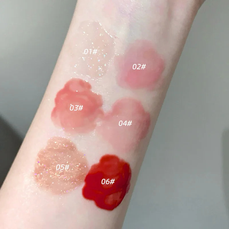 Gege Bear Ice Beet Lip Gloss Essence Honey, Pressed Type Lip Gloss, Balm Smooth, Rich Atmosphere, Explosion, Glitter, Transparent, Watery and Ice, Perfectly Lips, Korean Women's Essentials