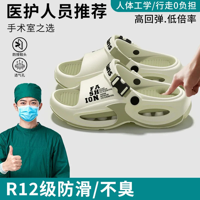 Men Fashion Sport Slippers Indoor Outdoor Sandals Beach Flip Flop Thick Sole Male Slides Summer Non-Slip Men Shower Slippers