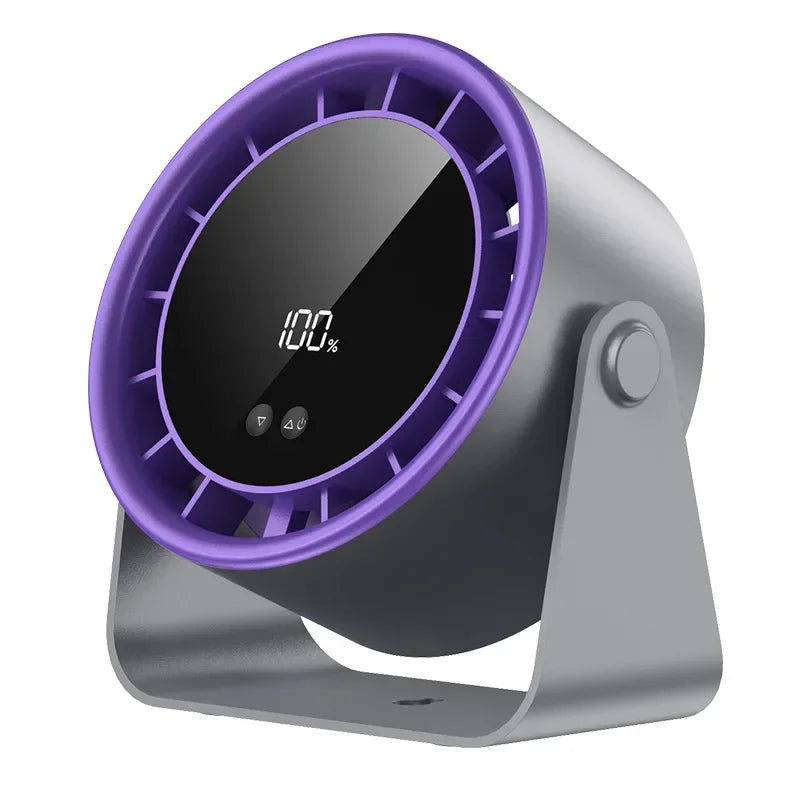 A little expert in life 100-Speed Desk Fan Clamp Fan LED Display Office Home Charge Wall-Mounted Hand-Free Fan