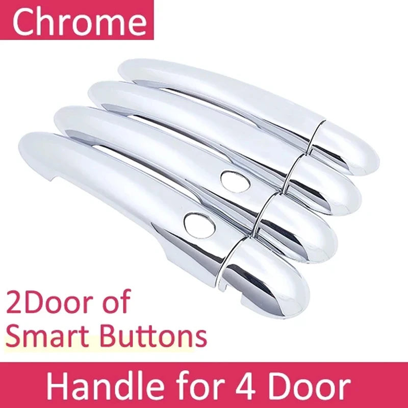 Car Door Handle Covers For Renault Megane II MK2 2003~2007 2008 Imitation Carbon Fiber Or Chrome Door Auto Stickers Accessories