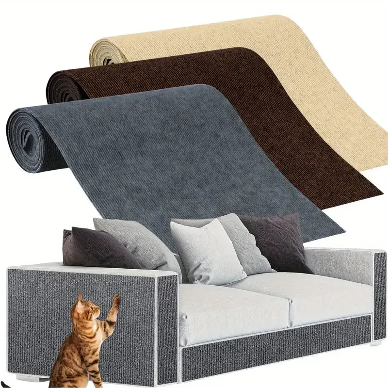 DIYSelf-Adhesive Cat Scratching Mat Trimmable Cat Carpet Cat Scratching Carpet Corner Wall Cat  Scratch Sofa Furniture Protector