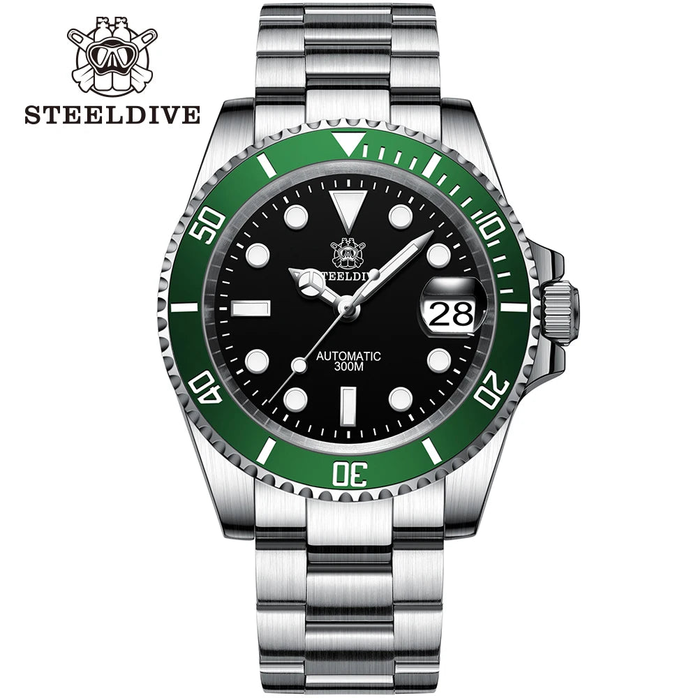 STEELDIVE 1953 Watch NH35 Automatic Mechanical 316L Stainless Steel BGW9 Lume Top Brand 200M Dive Wristwatch Men Reloj Hombre