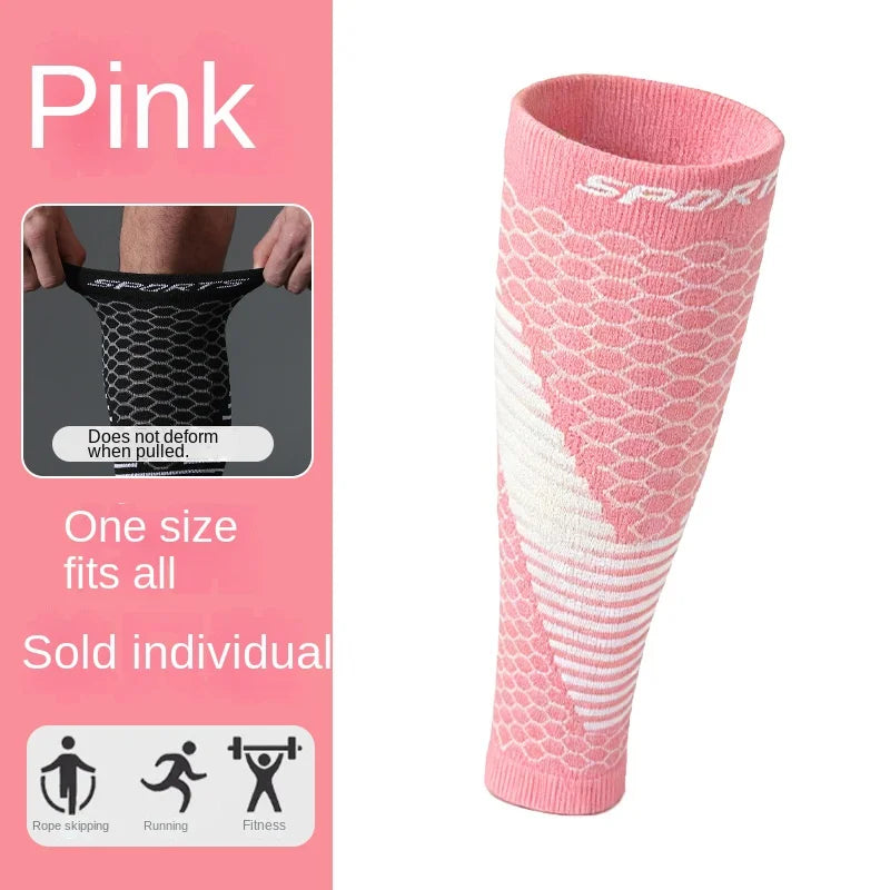 Sports Calf Compression Leg Sleeves for Running, Elastic Anti-Fatigue Shin Guards for Men Women Breathable Athletic Leg Support