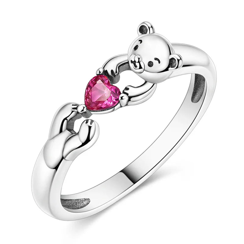 925 Silver Open Ring Sunflower Bee Star Eternal Love Jewelry Women's Wedding Gift