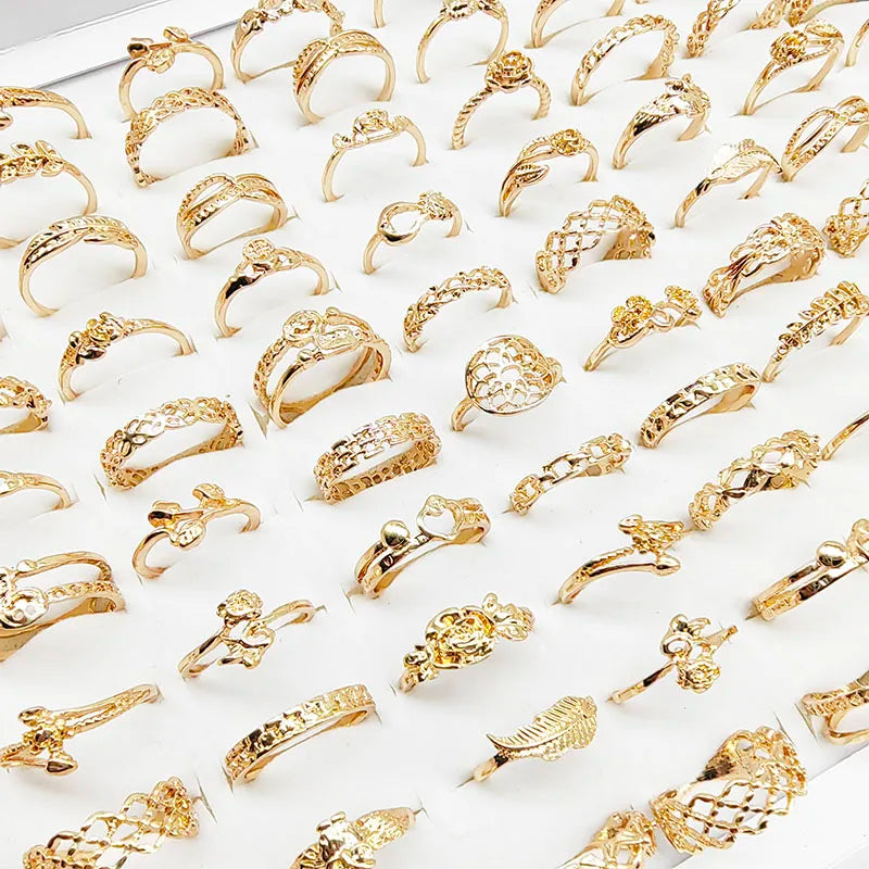 30pcs/Lot Factory Wholesale Dropshipping Antique Design Finger Rings Set Mix Style Women All Match Gift Party Bar Decorate Girl