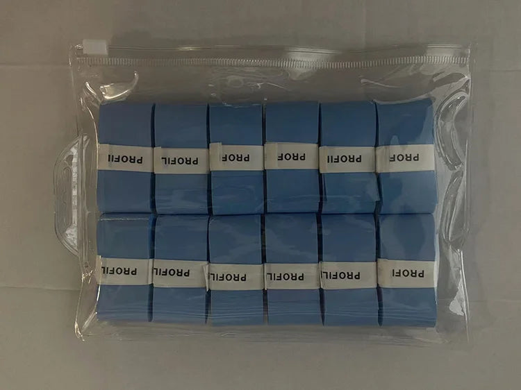 12pcs New Style Laminated Sticky Tennis Badminton Racket Overgrip Fishing Rod Wrapping Tape Quick-drying Breathable