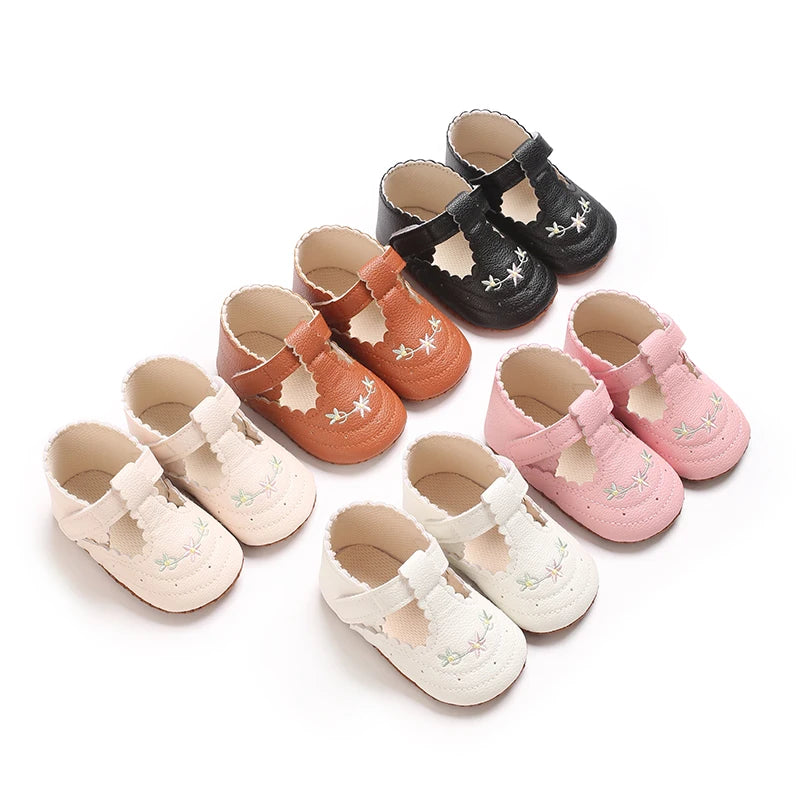 0-18M Baby Girl Princess Shoes Cute Printed Soft Cloth Bottom Anti slip Spring and Autumn Princess Shoes First Step Shoes