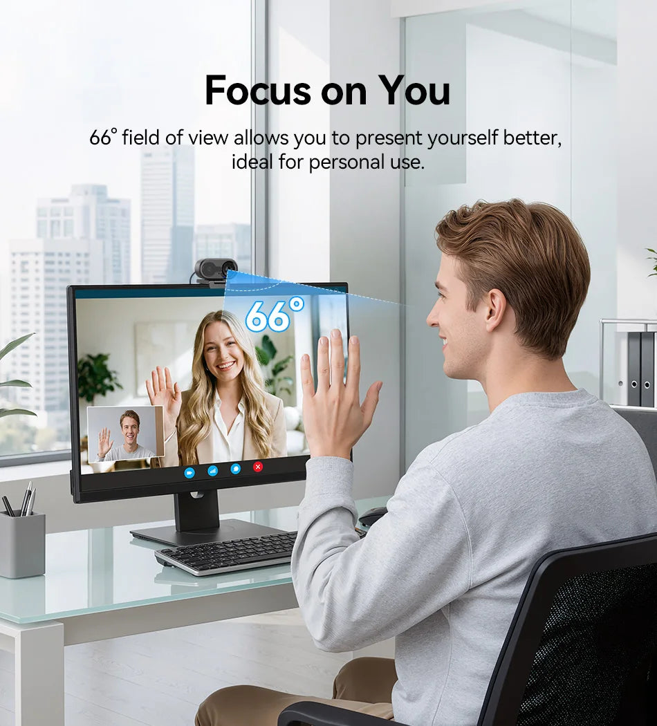 4K/2K/1080P Webcam EMEET C100 USB Computer Camera for Living/ Video Call/ Conference
