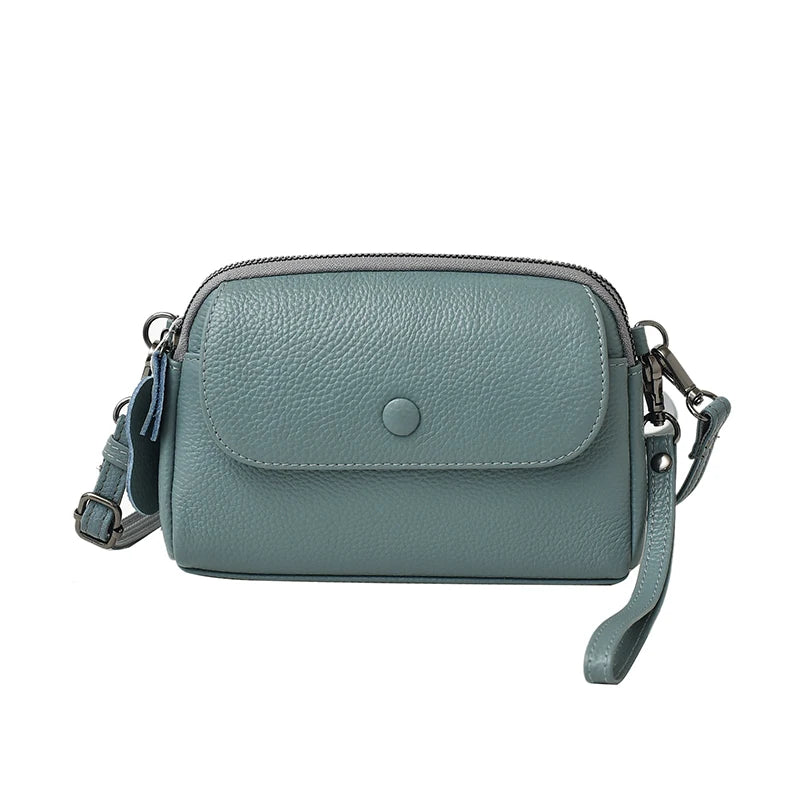 100% Genuine cowhide Women's Leather Mobile Phone Bag Crossbody Bags For Women Bag Designer Crossbody Bag Messenger Bags Sac
