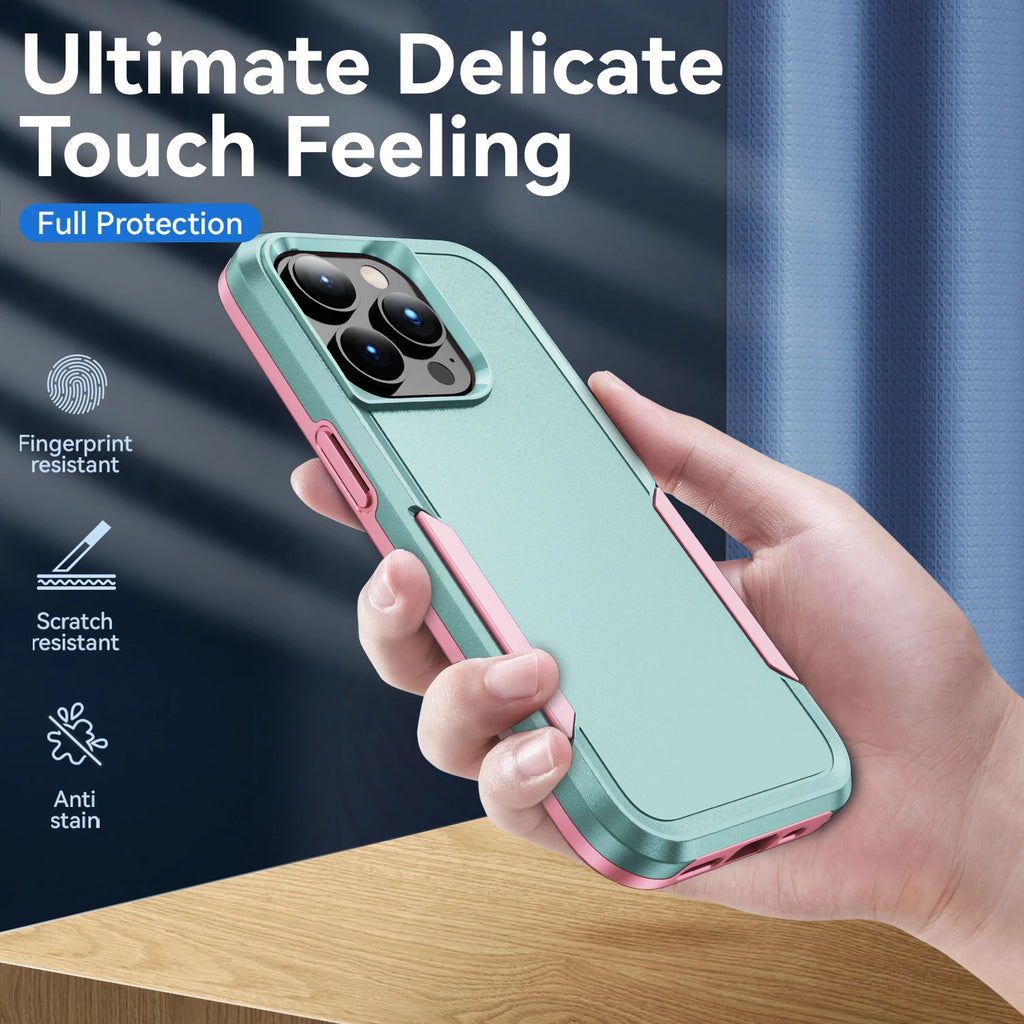 Case For iPhone 16 15 14 13 12 11 Pro Max X XS XR 8 7 Plus Heavy Duty Shockproof Anti-Scratch Rugged Protective with Full Cover