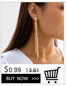 IngeSight.Z 1PC Imitation Pearl Sequins Long Tassel Earrings Kpop Arc Ear Hanging Fake Cartilage Clip Earrings Jewelry Accessory