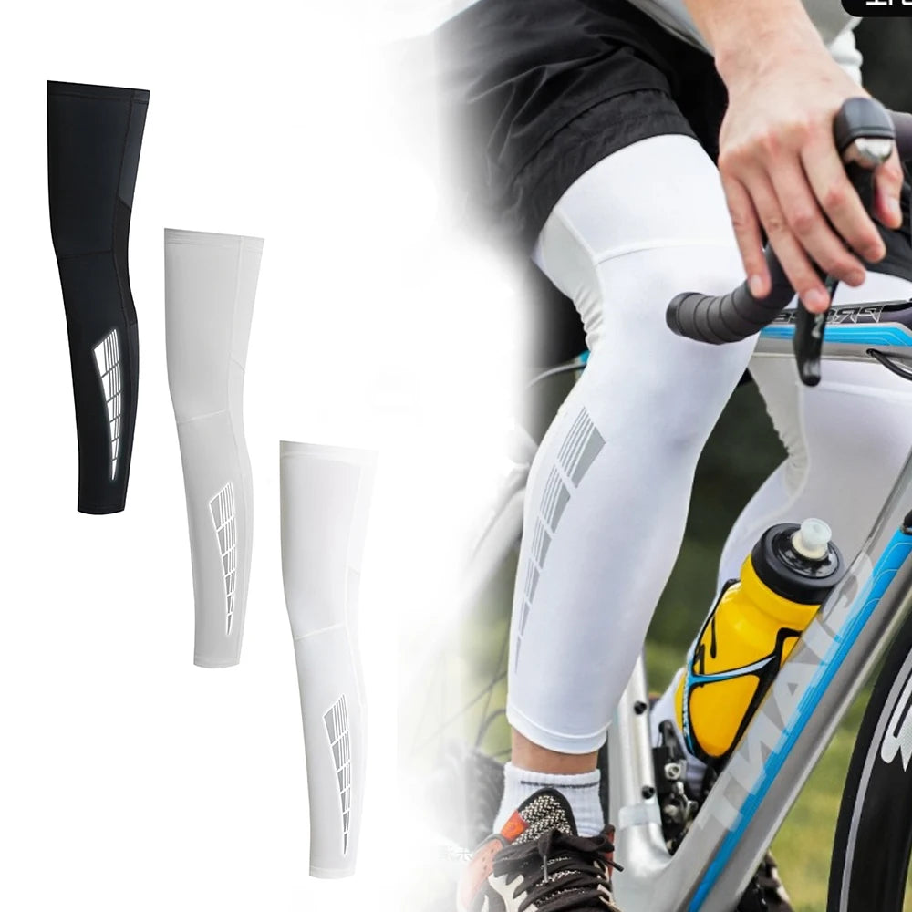 1 Pair Compression Leg Sleeves – Full Length Long Knee UV Protection Sleeves for Outdoor Sports – Cycling, Football, Basketball