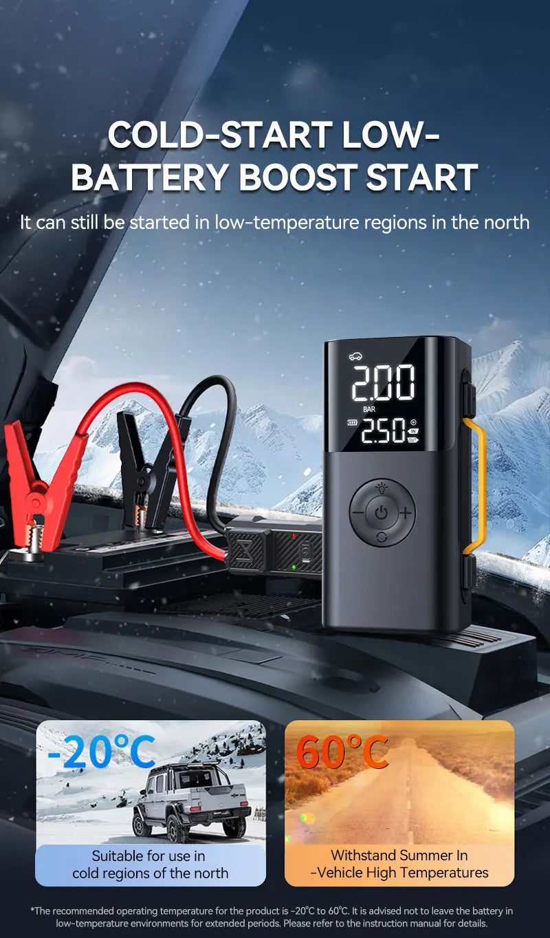 Car jump starter 6000A Jump Starter 150PSI Air Pump Multifunctional Tire Inflator Power Bank Lighting for Car
