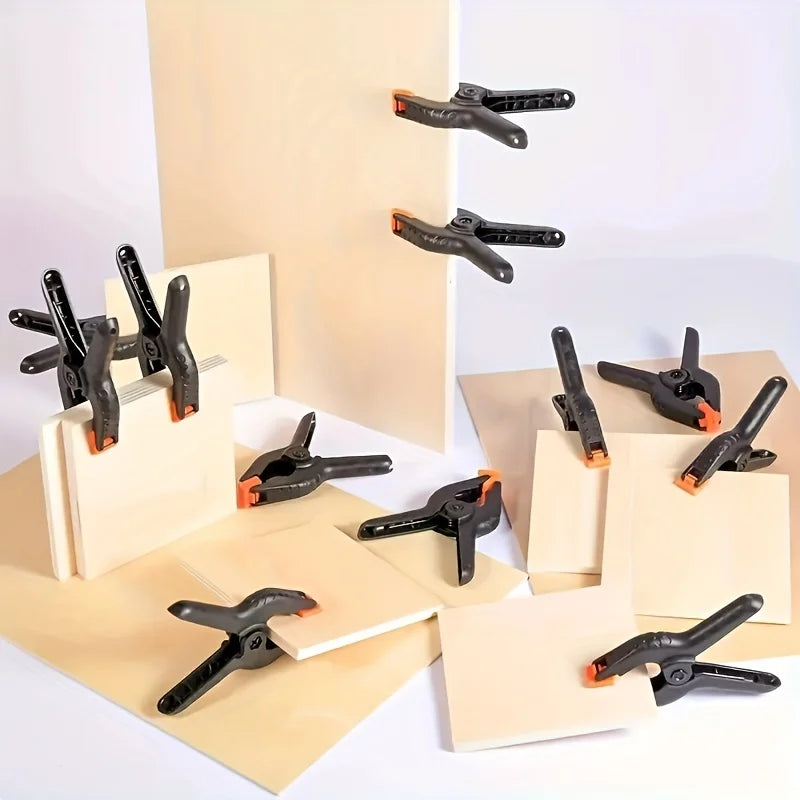 12pcs Heavy-Duty Plastic Spring Clips | 3-Inch Mini Background Clamps for Crafts, Woodworking & Photography Studio