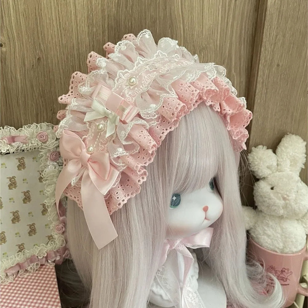New Lace Lolita Wing Angel Headband Ribbon Bowknot Gothic Hair Band Sweet Cosplay Headdress Headwear