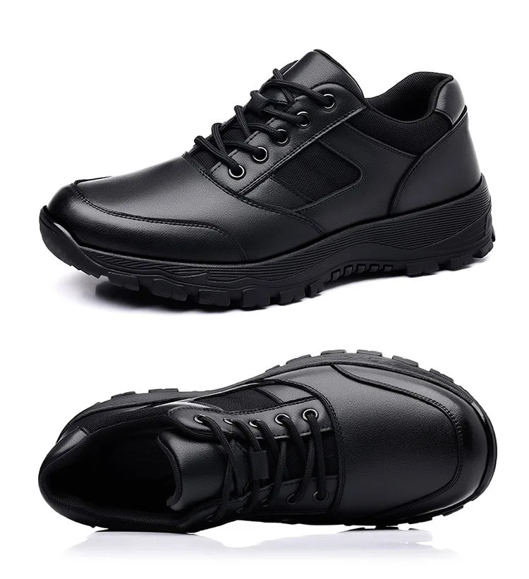 New Platform Cow Leather Casual Sneakers for Men Designer Autumn Winter Cotton Black Outdoor Men's Sports Shoes Zapatos Hombre