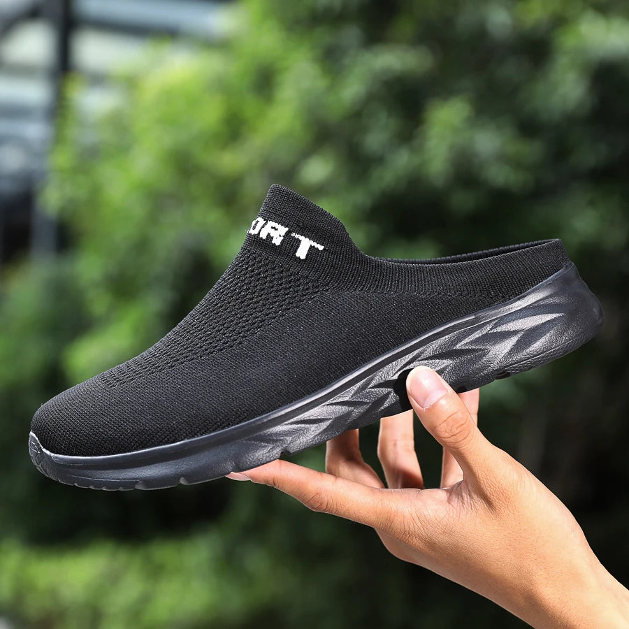 Lightweight Men's Half Slippers Breathable Men Slippers Fashion Casual Shoes Anti-slip Male Flat Slip on Flats Outdoor Big Size