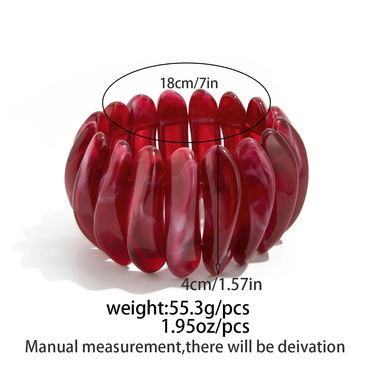 Vintage Red Thick Resin Acrylic Bangles for Women on Hand Goth Geometric Charm Wide Hip Hop Metal Cuff Bangle Aesthetic Jewelry